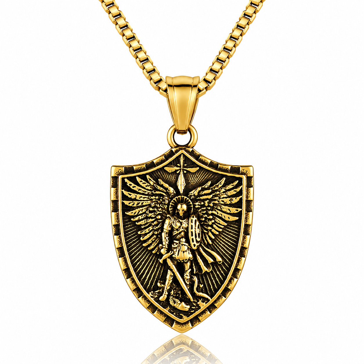 Michael the Archangel Psalm 27:1 Pendant & Chain